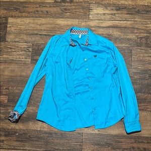 Cinch Men's Vibrant Blue Casual Shirt